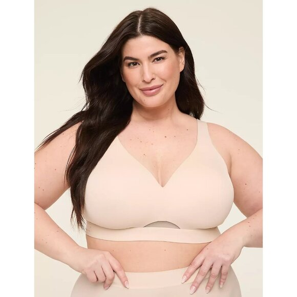 Cacique Lane Bryant Comfort Bliss Lightly Lined No-Wire Bra Sand Dollar Size 38H - Picture 1 of 7
